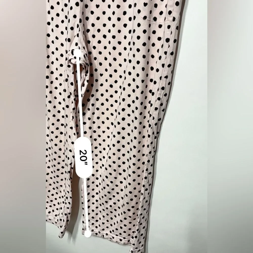 Kate Spade New York 3/4 Sleeve Charm Cropped  Polka Dot PJ Set XL